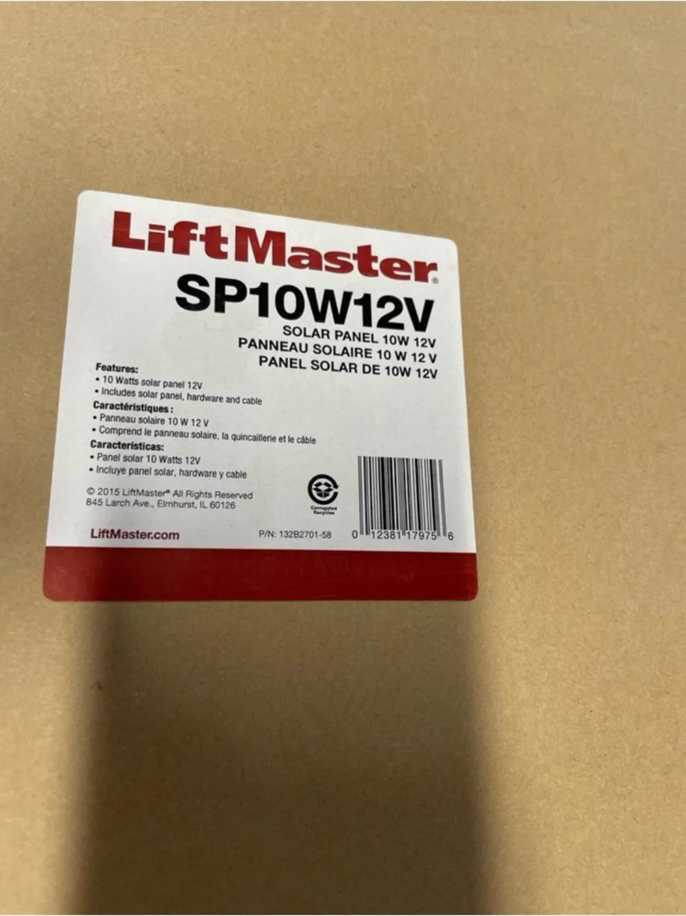 Liftmaster Solar Panel - Picture 3 of 3